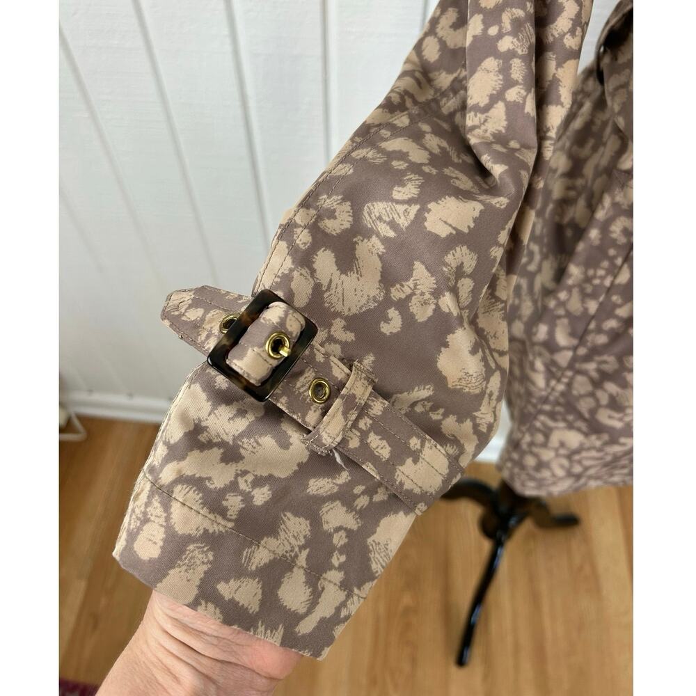 Daughters of the Liberation Leopard Print Trench Coat Belted Jacket 6 - Picture 3 of 8